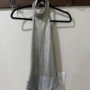 NEW w/ TAGS- REVOLVE/House Of Harlow 1960- Silver Metallic Bodysuit- W's Medium